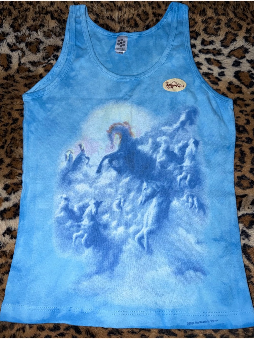 Vintage Blue Cloud Pony Graphic Tank Top The Mountain